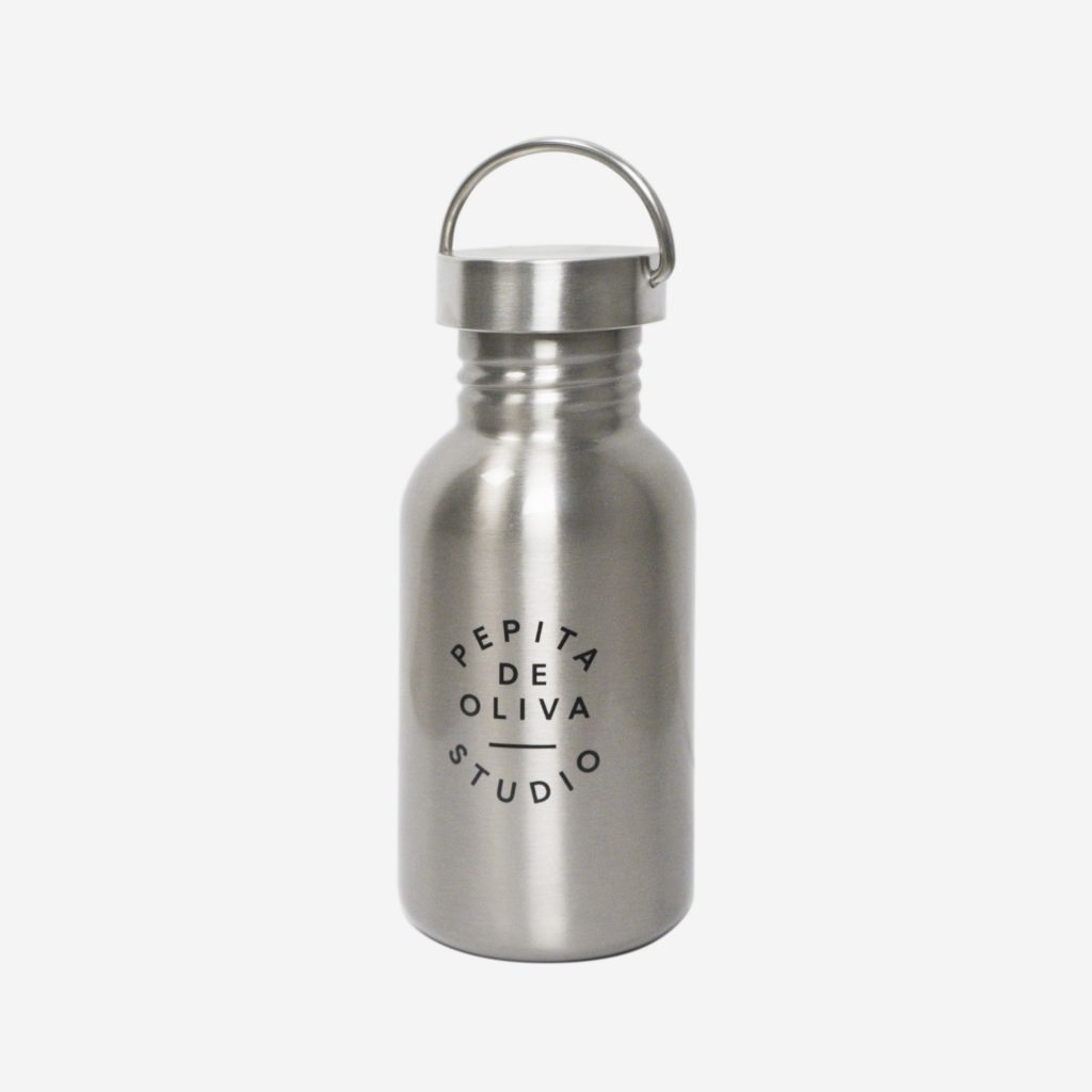 botella de aluminio 500ml medio litro reciclable pepita de oliva laken