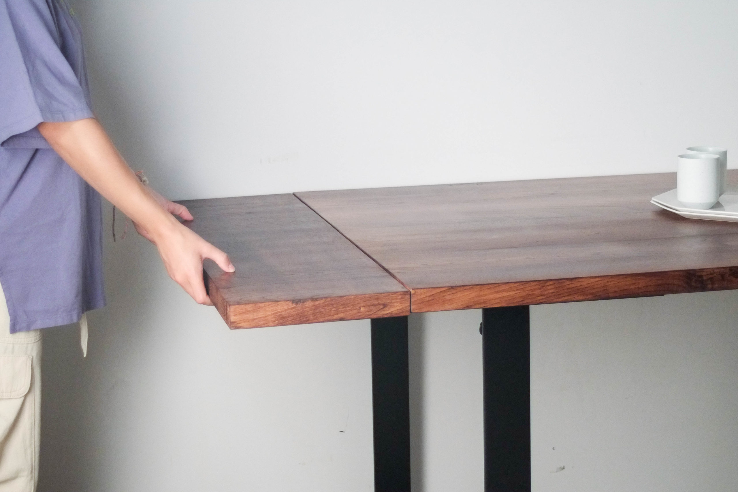 mesa de diseño extensible muestra comoda elegante