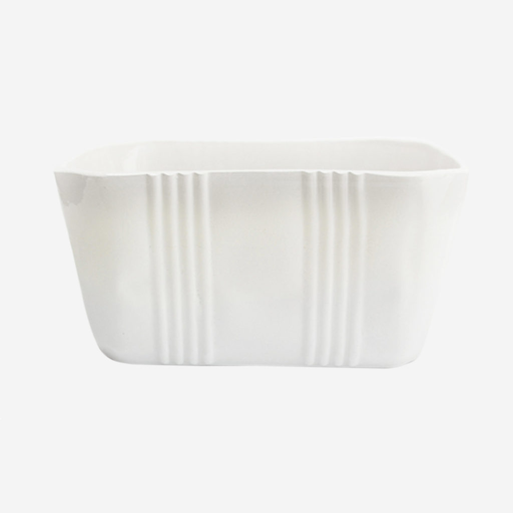 tupper blanco ceramico recipiente fuente blanca hecha a mano diseño artesania