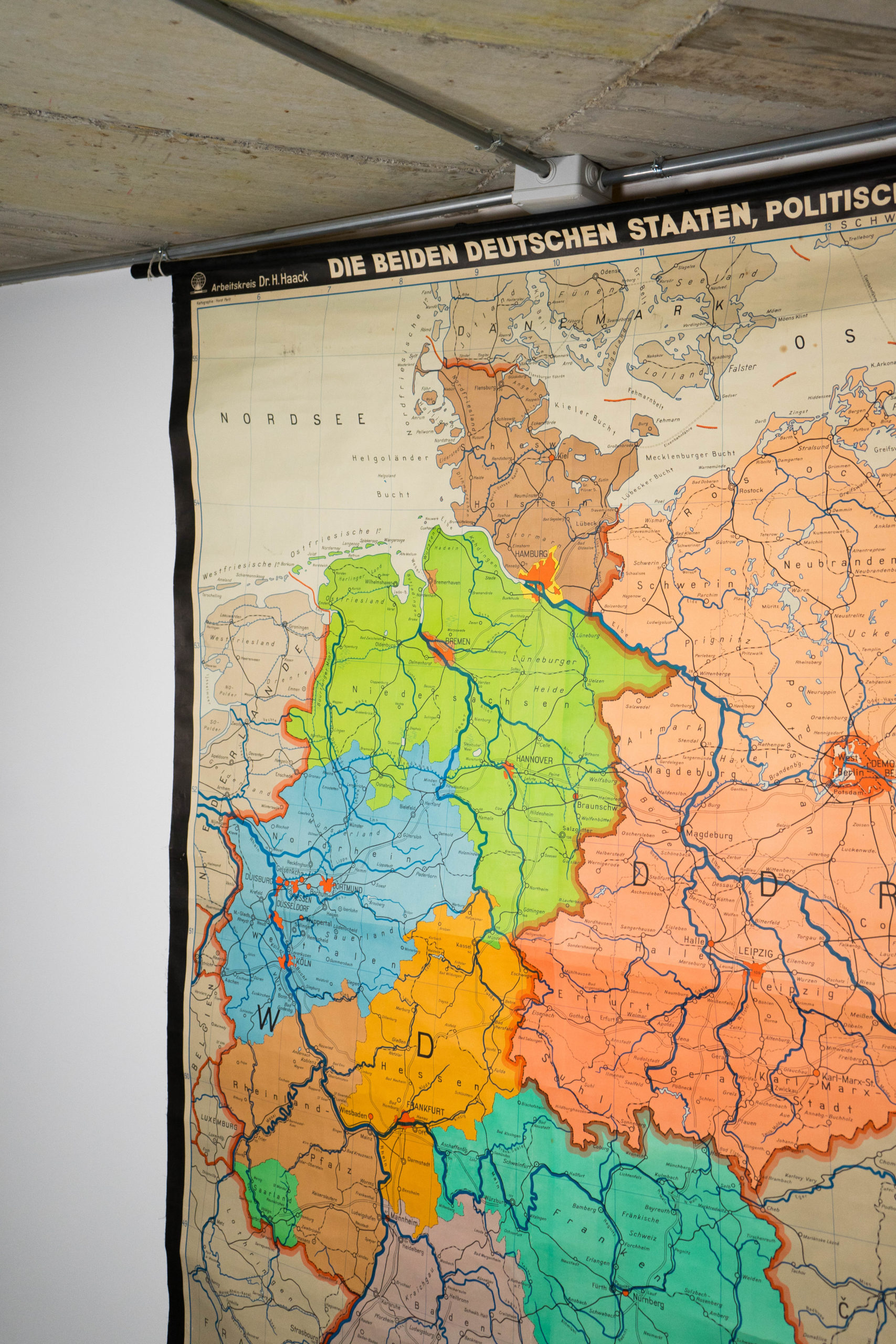 mapa de colores alemania politco vintage