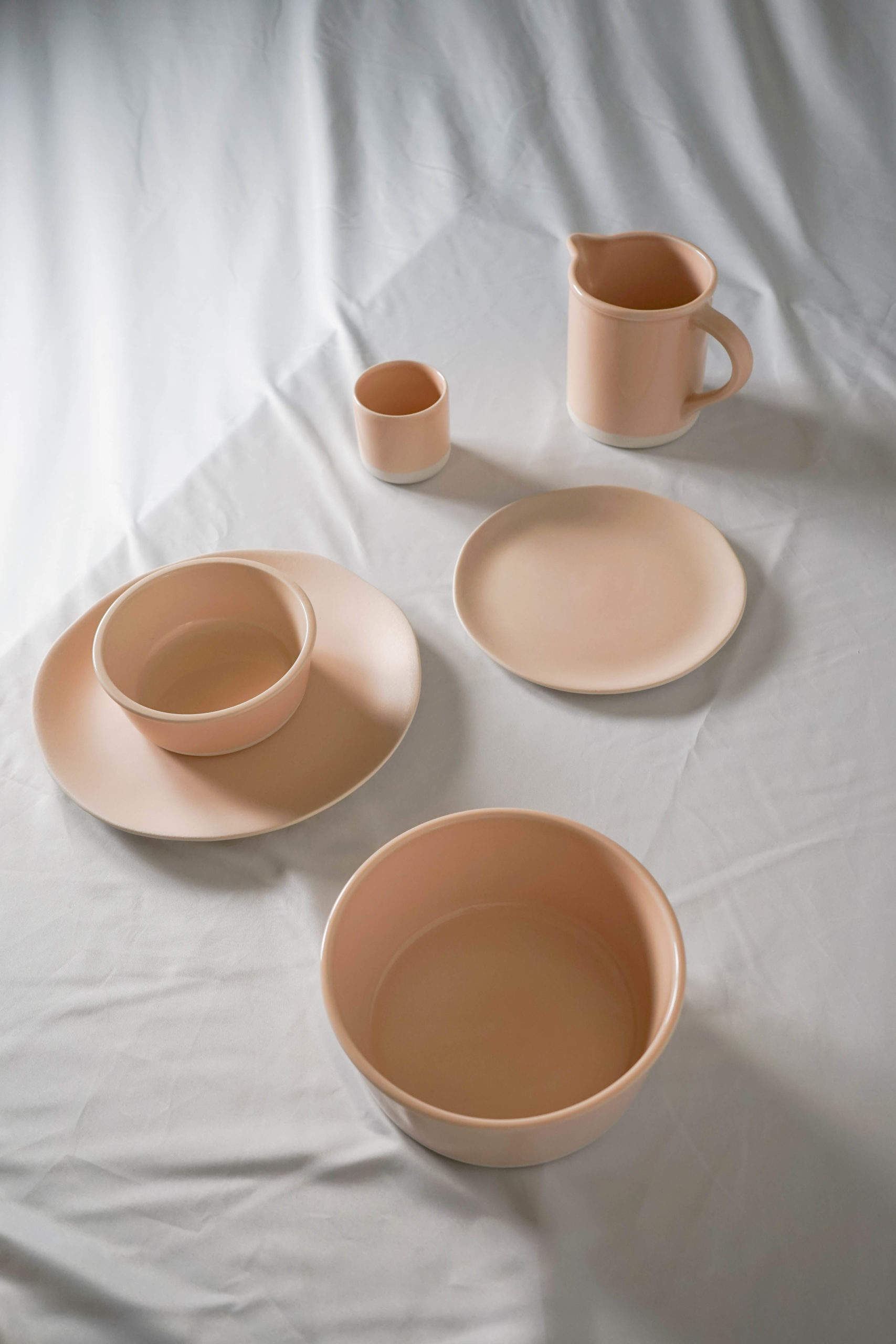 set de platos rosas vajilla ceramica