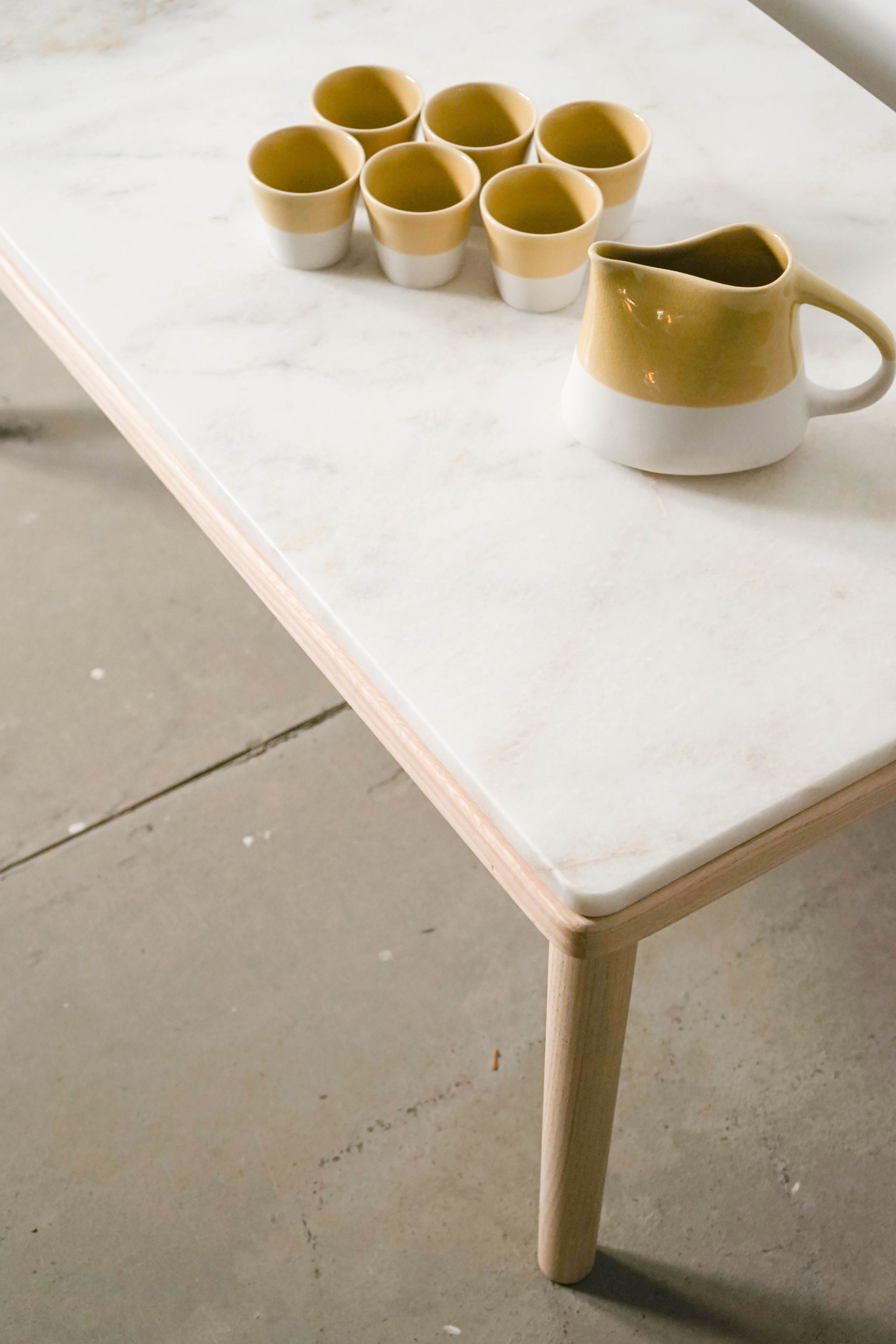 mesa de cafe pepita de marmol