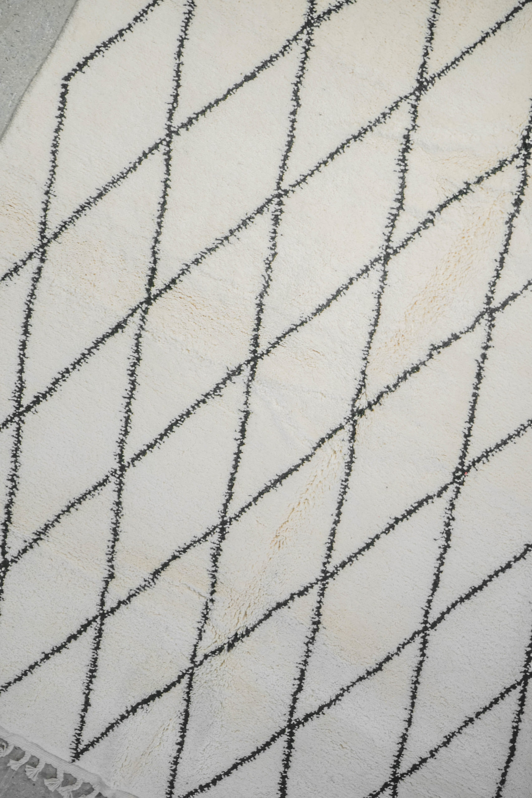 alfombra marroquí de lana blanca hecha a mano